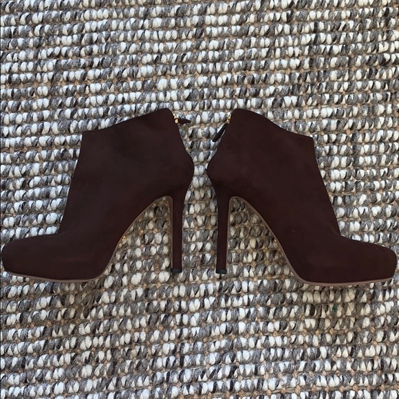 Prada Brown Suede Ankle Boots - Picture 5 of 9